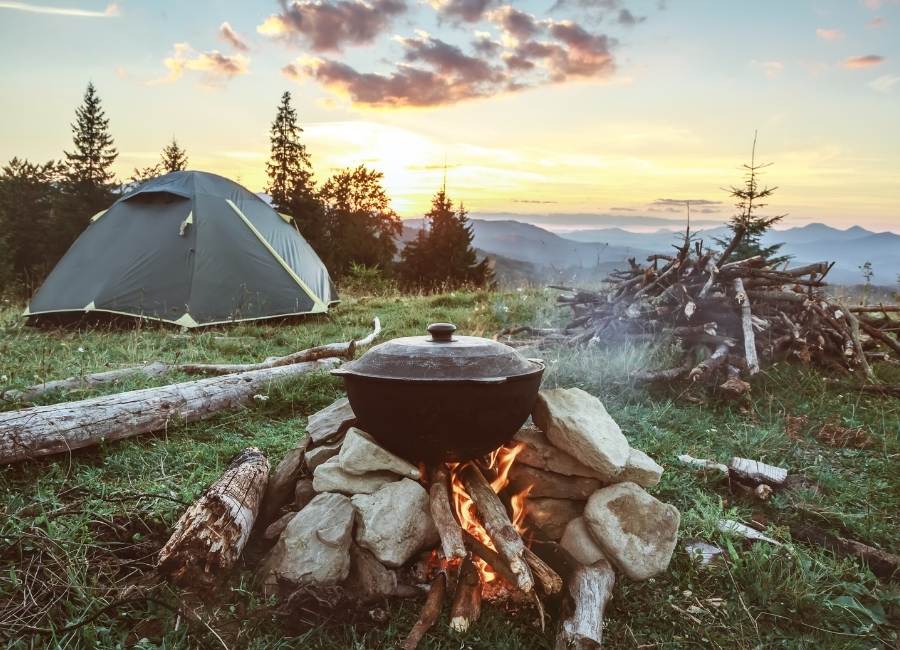 camping to connect with nature